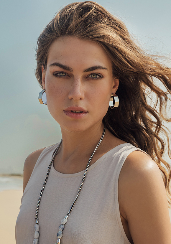 עגילי-מרבל-משושה-זהב