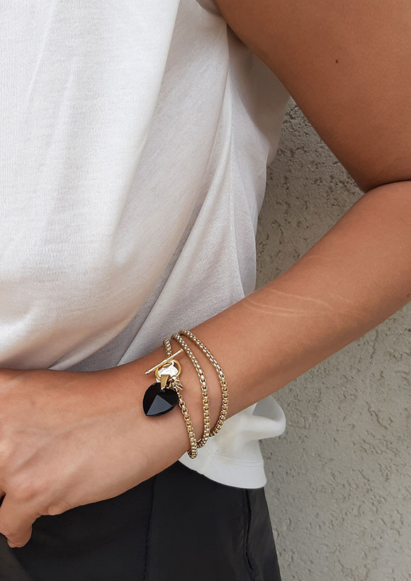 צמיד-צ'ארם-לב-גלאם-זהב