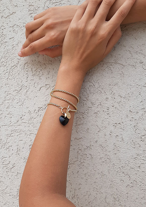 צמיד-צ'ארם-לב-גלאם-זהב_