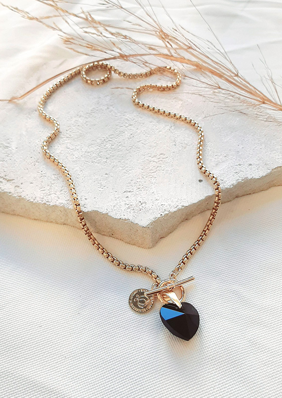 שרשרת-תליון-צ'ארם-לב-גלאם-זהב-2